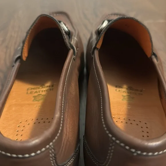 Men’s Santoni Brown Buckle-Strap Loafer Shoes - Picture 7 of 9